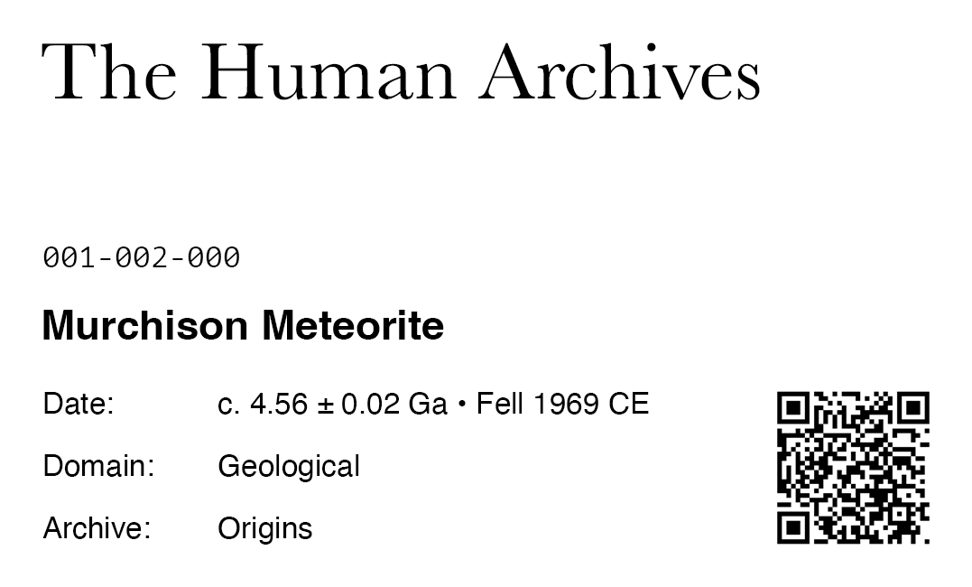 Murchison Meteorite label